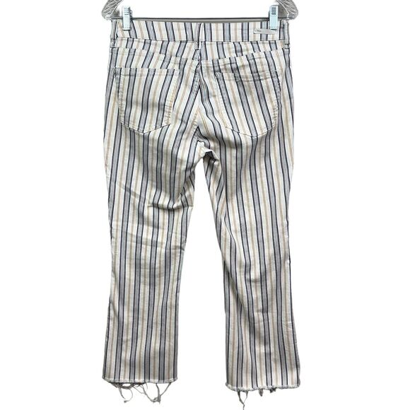 Pilcro And The Letterpress Womens Jeans High Rise Bootcut Striped Raw Hem Sz 28 - Picture 5 of 7